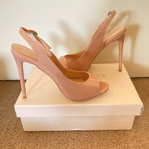 *BRAND NEW* Jewel Badgley Mischka Nude Leather Women 10 Heels